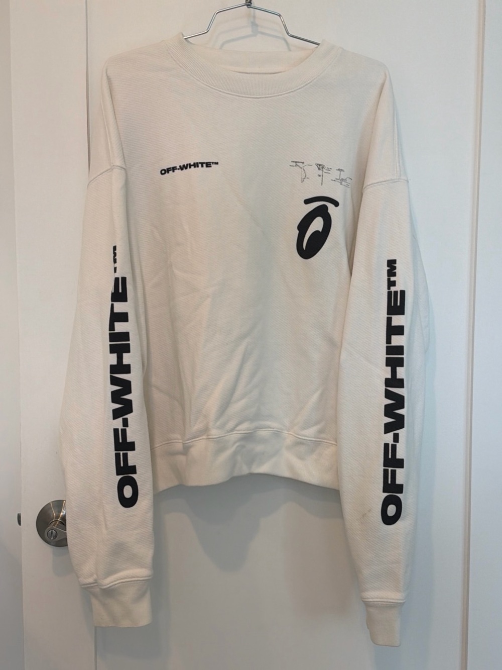 Off-White Split Arrow White Crewneck Long Sleeve Men's Medium